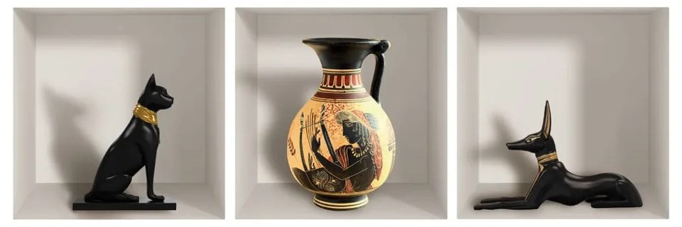 Set 3 autocolante 3D pentru perete Ambiance Egyptian