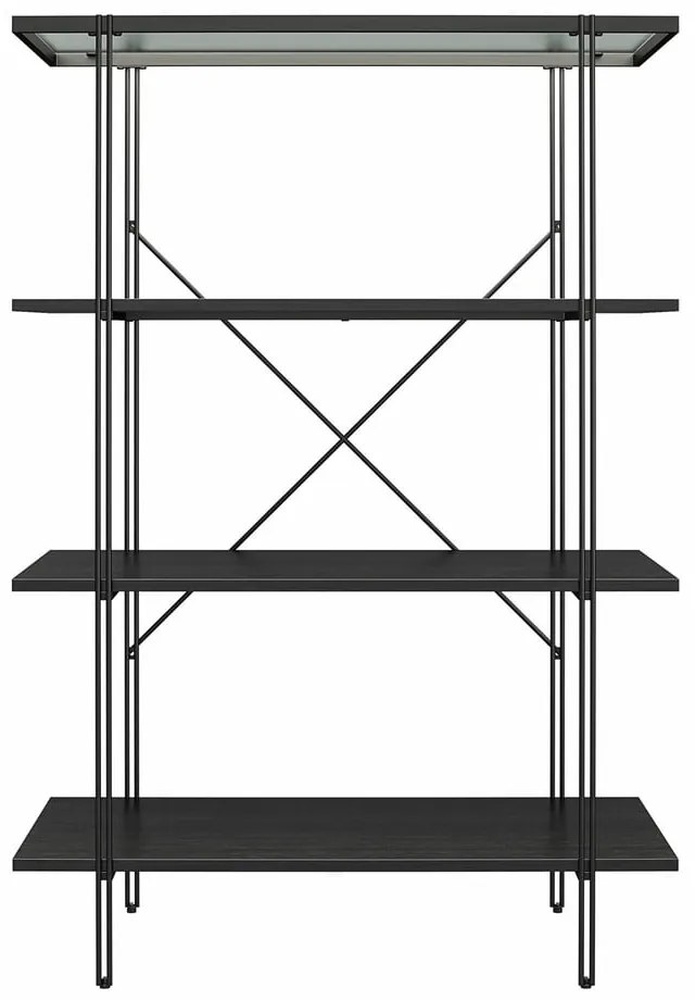 Bibliotecă neagră cu aspect de stejar 79x117 cm Wainwright - Queer Eye