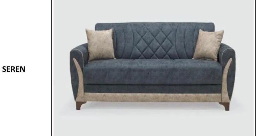 Canapea Seren, culoare albastru / crem, 225 x 82 cm