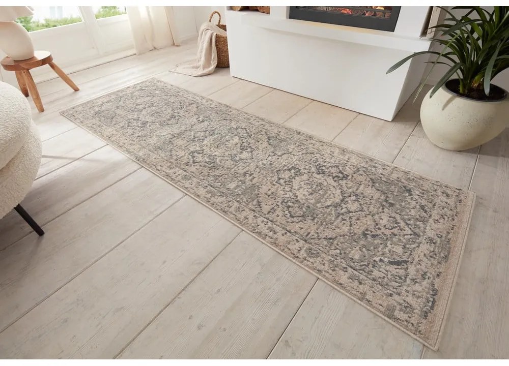 Covor tip traversă grej 80x200 cm Terrain Designer Sand – Hanse Home