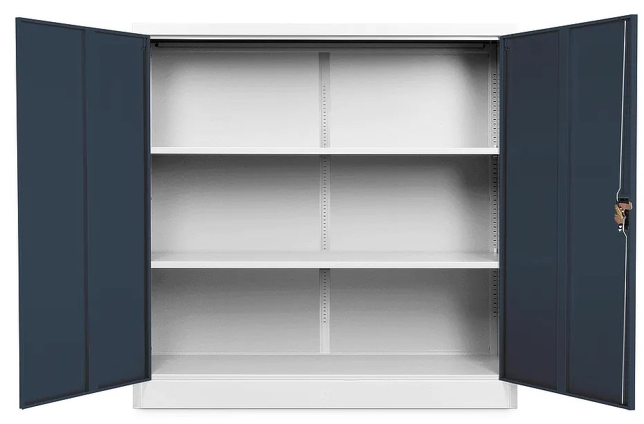 Dulap metalic universal mediu 120 x 40 x 120 cm, încuietoare cilindrică, antracit - ral 7016