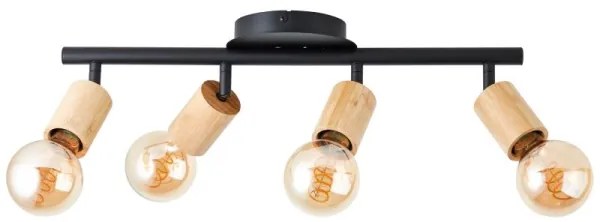 Brilliant - Plafonieră cu spoturi 4xE27/28W/230V, bambus