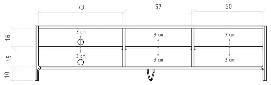 Comodă TV în culoare naturală din lemn de stejar 200x48 cm Twig – The Beds