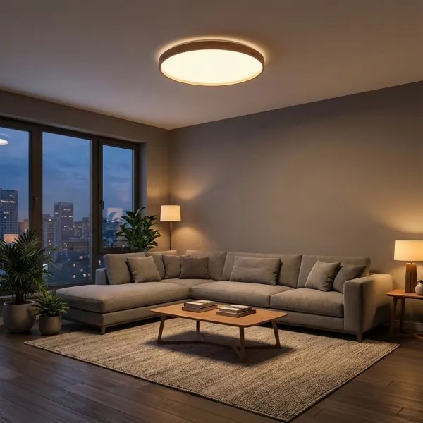 Brilagi - Corp de iluminat LED dimabil ALSON LED/72W/230V 3000-6500K stejar Ø 78 cm + telecomandă