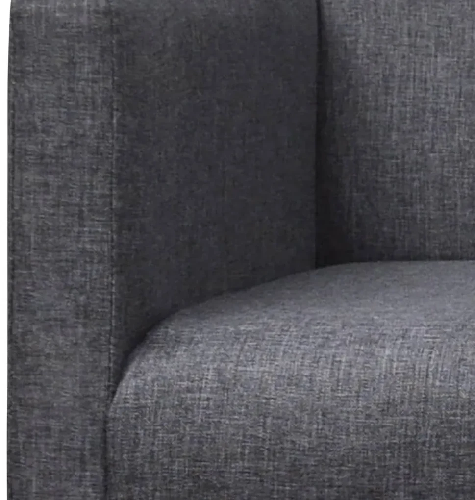 241664 vidaXL Bancă cu perne căptușite, textil, lemn de hevea, gri închis