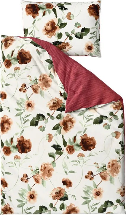 Lenjerie de pat dubla DUO SENSE ROSALIA cu model + fata de perna 40x50 cm GRATUIT Dimensiune lenjerie de pat: 70 x 90 cm | 140 x 200 cm