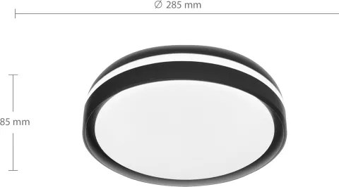 Brilagi - Plafonieră LED NAOMI, 24W, 230V, Ø 28,5 cm, negru