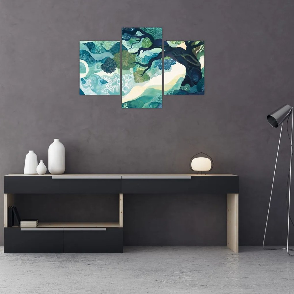 Tablou – Coroană verde a arborelui vieții (90x60 cm)