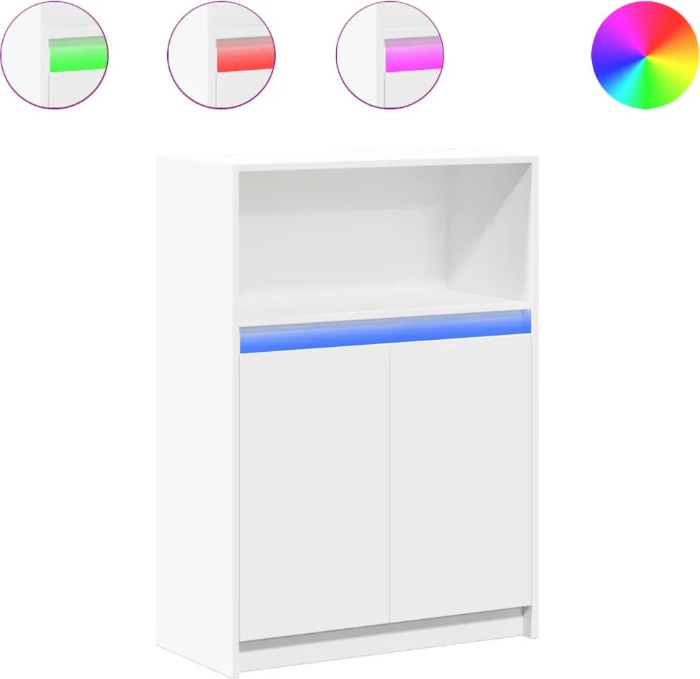 vidaXL Dulap cu LED, alb, 72x34x100 cm, lemn prelucrat