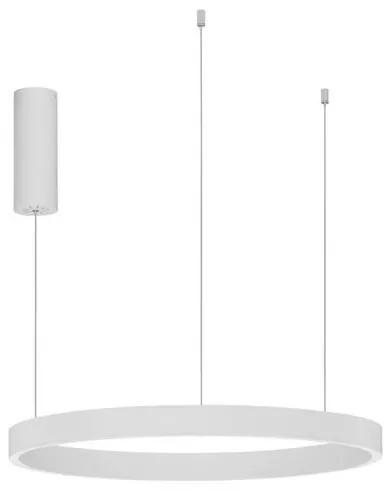 Lustra LED design circular cu iluminat sus si jos ELOWEN alb, diametru 60cm