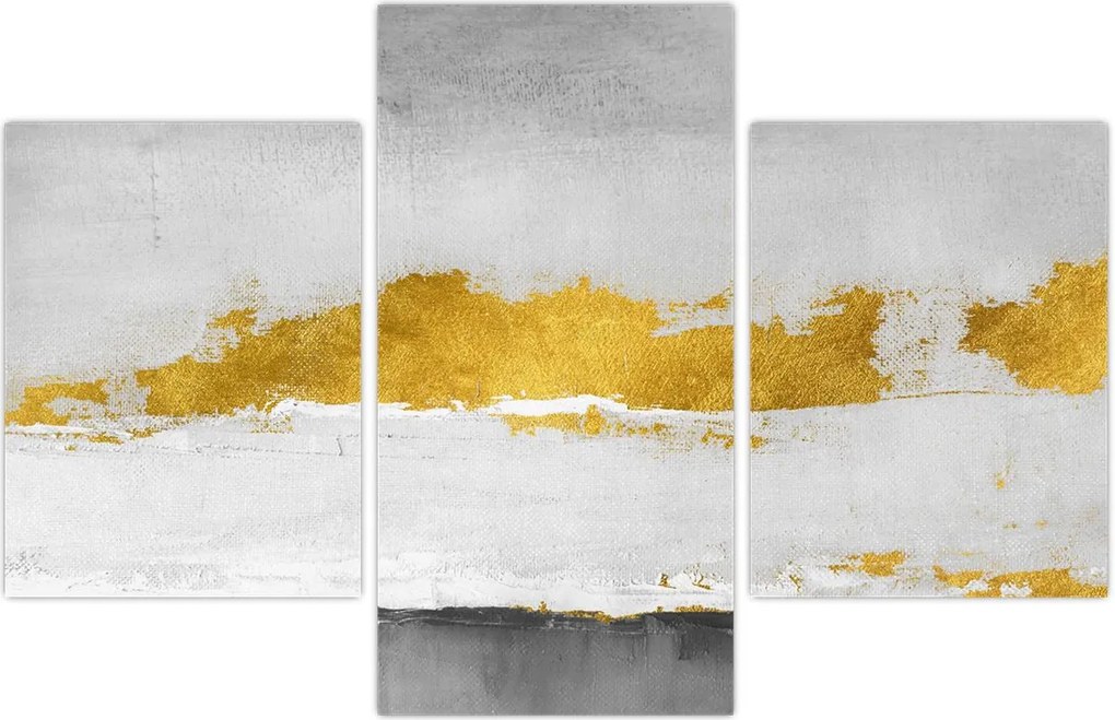 Tablou - Mișcări aurii și gri (90x60 cm)