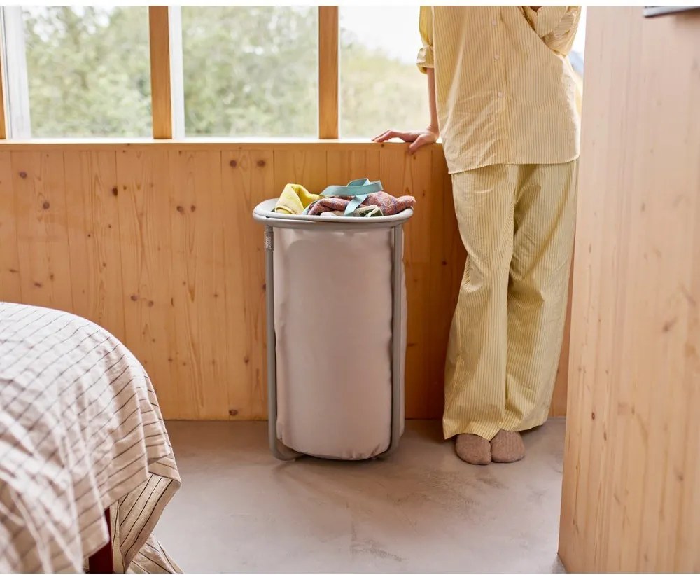 Coș de rufe gri deschis din material textil 50 l Duo – Joseph Joseph