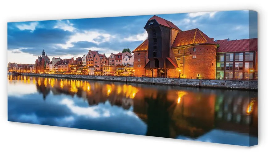 Tablouri canvas clădiri fluviale Gdańsk