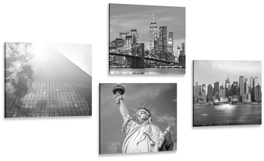 Set tablouri New York în alb-negru