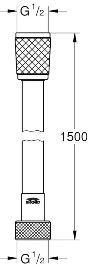 Furtun de dus crom 150 cm, Grohe Relexaflex