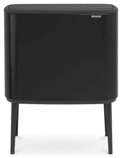 Coș de gunoi negru mat de reciclat/cu senzori de atingere din oțel 34 l Bo Touch Bin – Brabantia