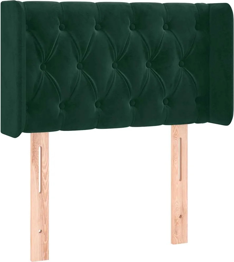 vidaXL Tăblie pat cu aripioare verde închis 83x16x78/88 cm catifea