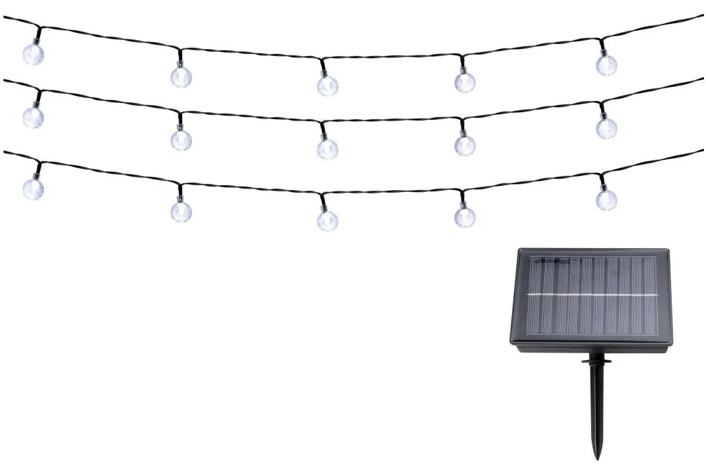 Lanț LED solar Grundig 100xLED/8 funcții 15m alb cald