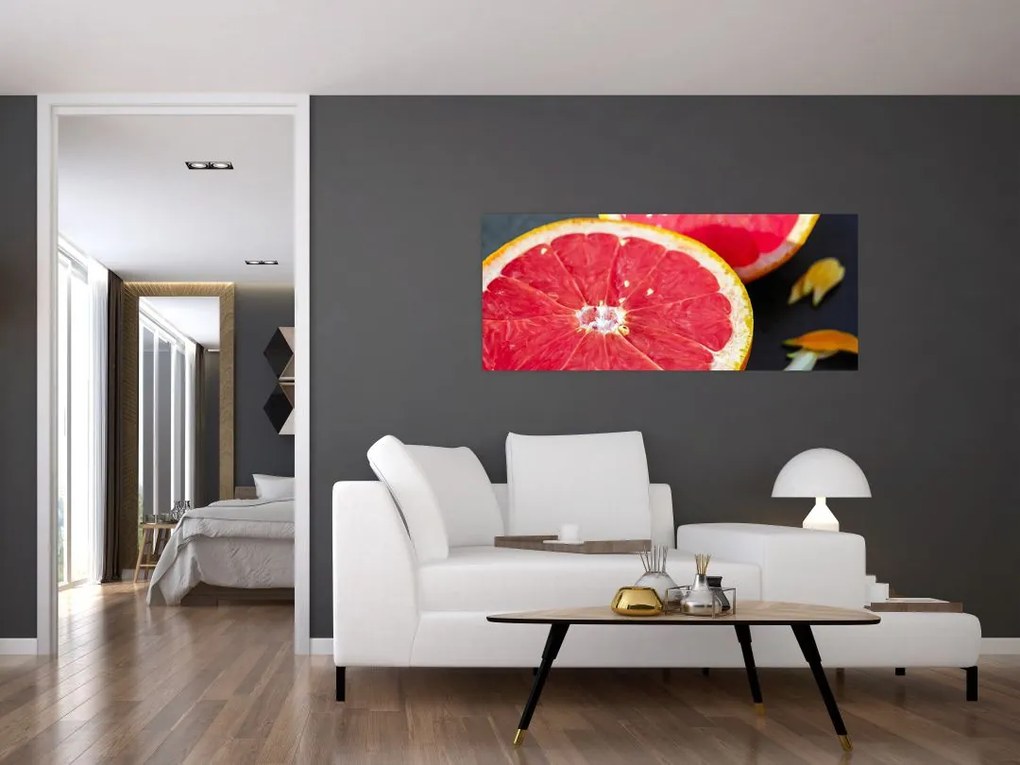 Tablou cu grapefruit tăiat (120x50 cm)
