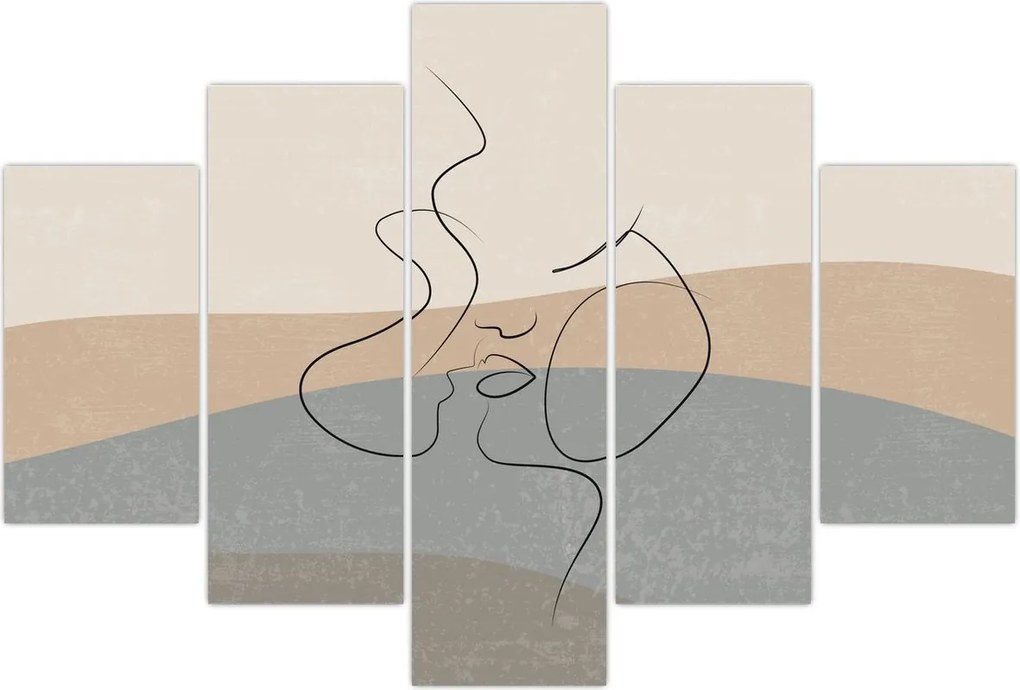 Tablou - Sărut de linie de artă (150x105 cm)