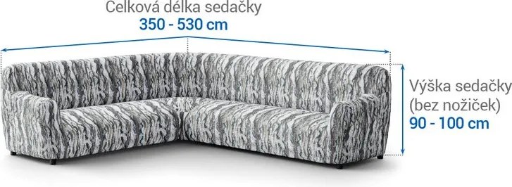 Gaico Huse bielastice OCEANO NOU gri-albăstrui colțar (l. 350 - 530 cm)