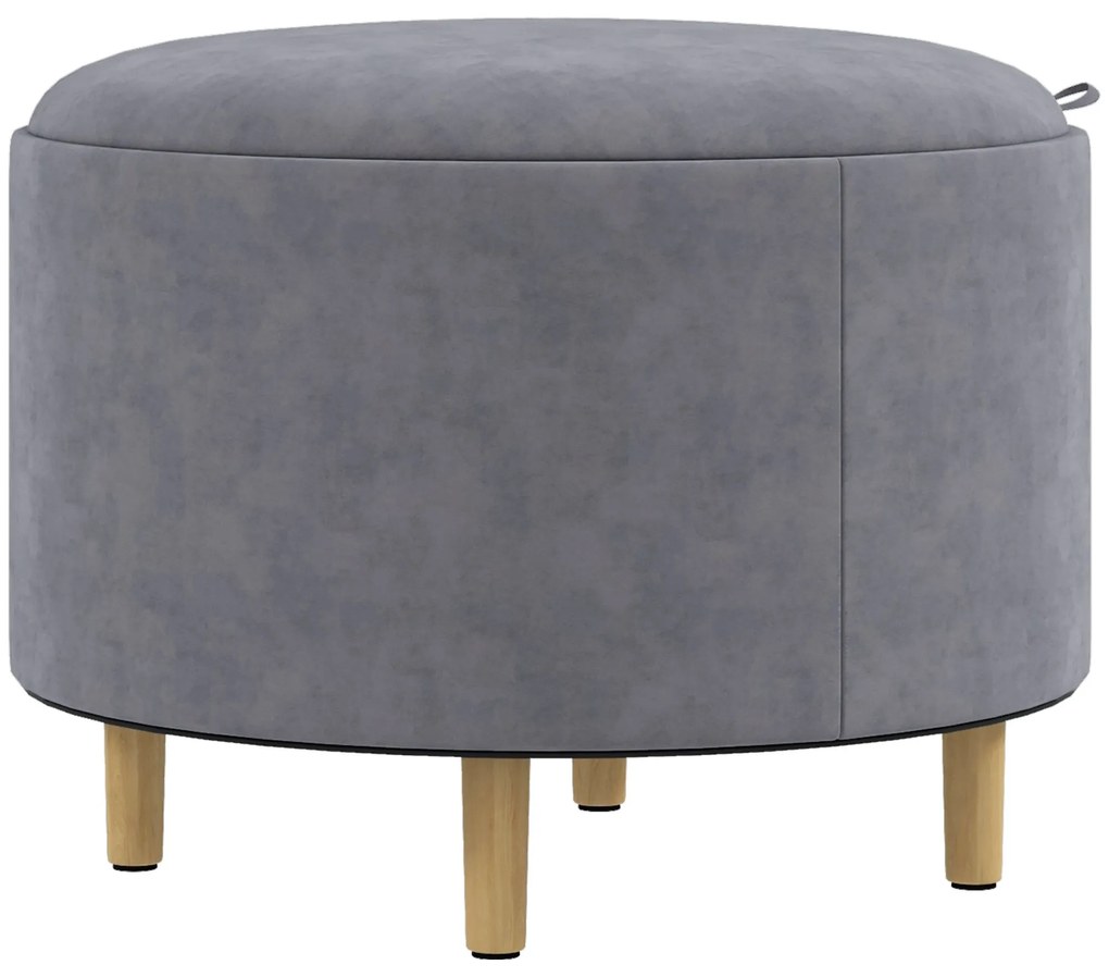 HOMCOM Taburet otoman rotund cu capac rabatabil stil tava, Tabure | Aosom Romania