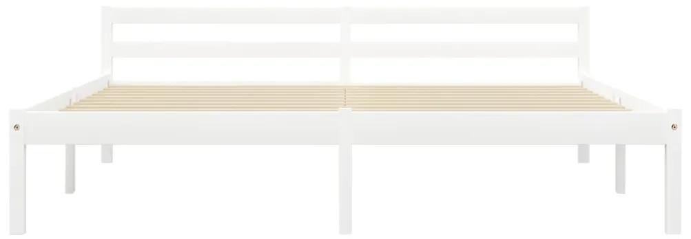 Cadru de pat cu 2 sertare, alb, 160x200 cm, lemn masiv pin Alb, 160 x 200 cm, 2 Sertare