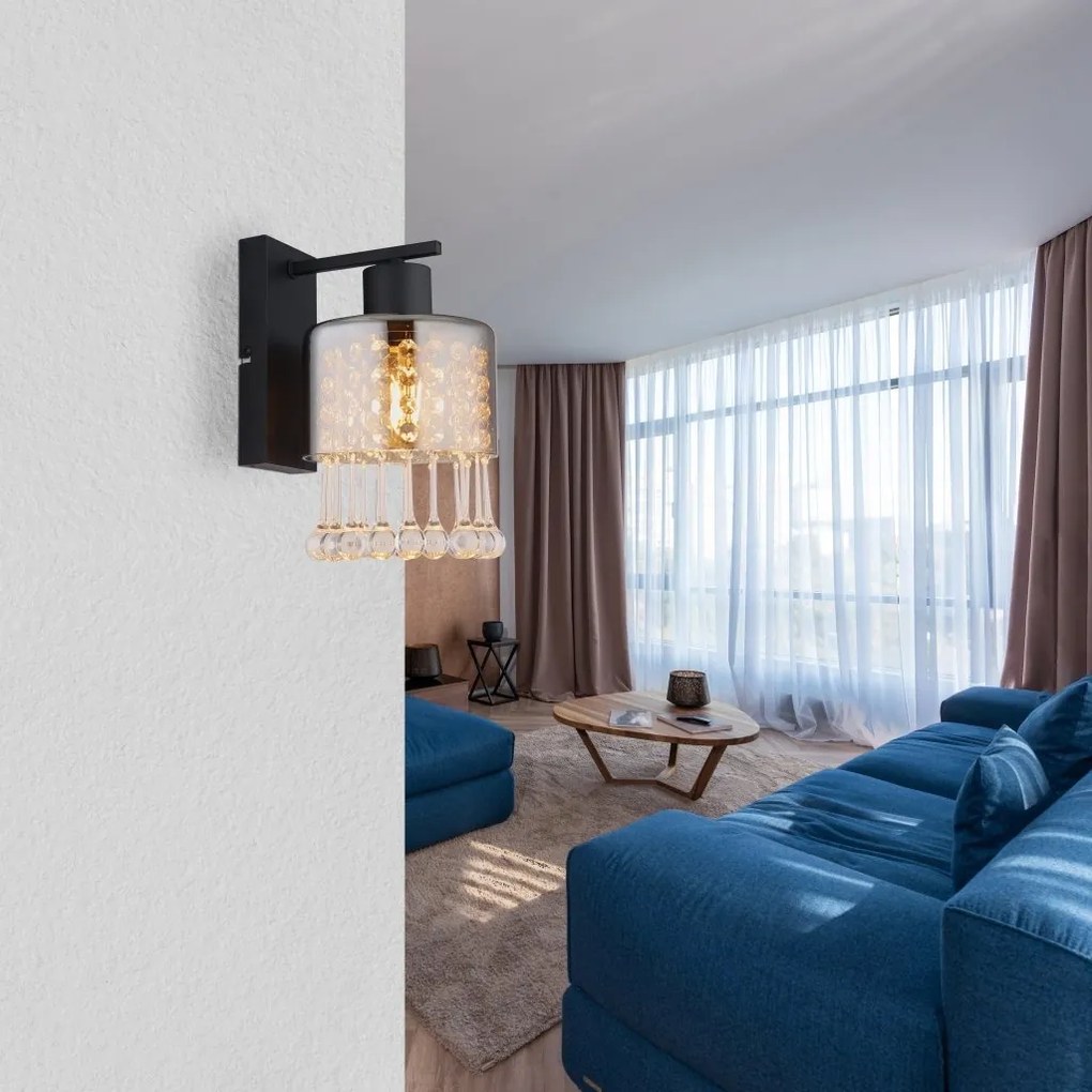 Aplica de perete design modern Hendry negru