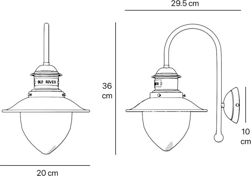 Aplica de perete exterior IP44 realizata manual din alama Amalfi