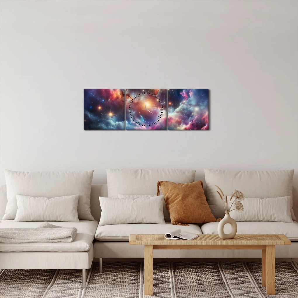Tablou - Univers întunecat (cu ceas) (90x30 cm)