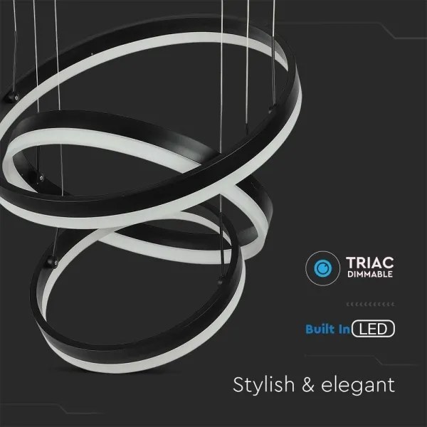 Lustră LED dimabilă pe cablu LED/86W/230V 3000K negru