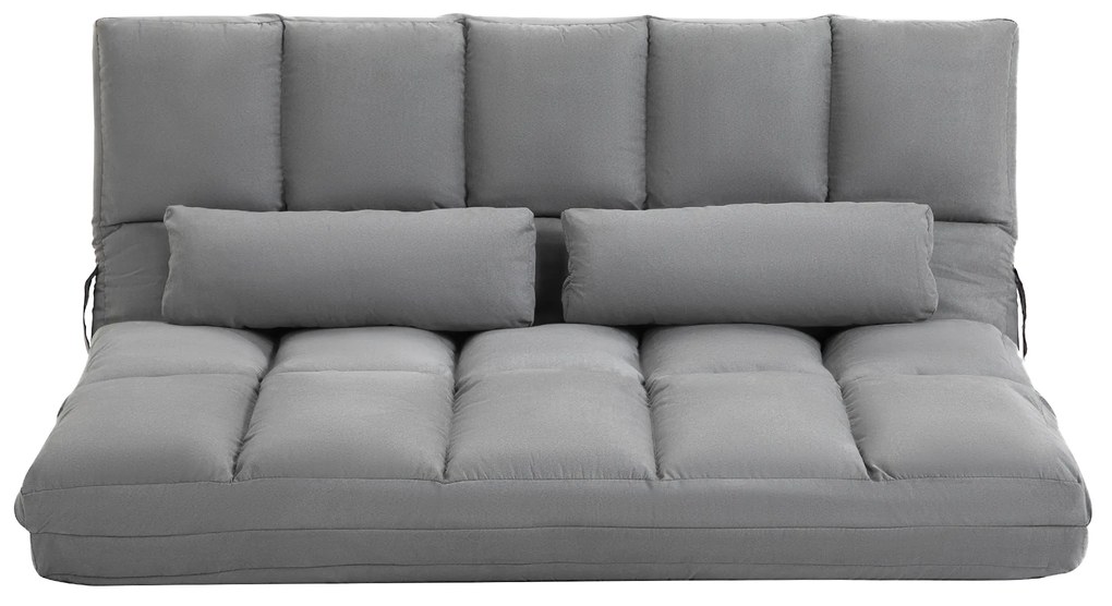 HOMCOM Canapea De Podea Pliabila, 130x73x60 cm Gri | Aosom Romania