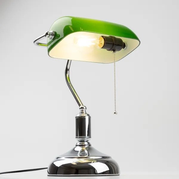 Lampă de masă Brilagi BANK OFFICE 1xE27/60W/230V crom lucios/verde