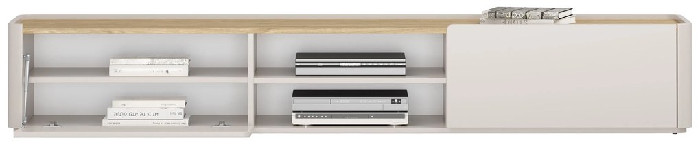 Comodă TV cu sertar Elivo 220 cm - cașmir / stejar uleiat