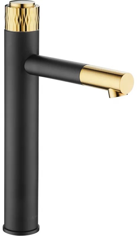 Mexen Diamond baterie chiuvetă înaltă, neagră/aurie - 71510-75
