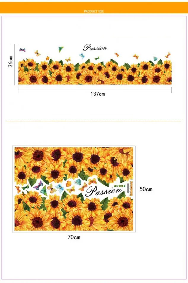 Sticker Sunflowers perete / geam