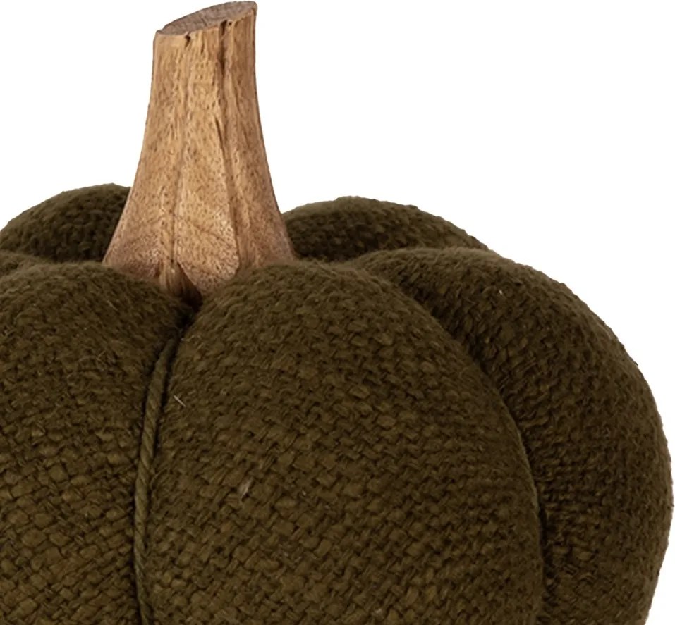 Dovleac decorativ, verde, din stofa, H13 cm