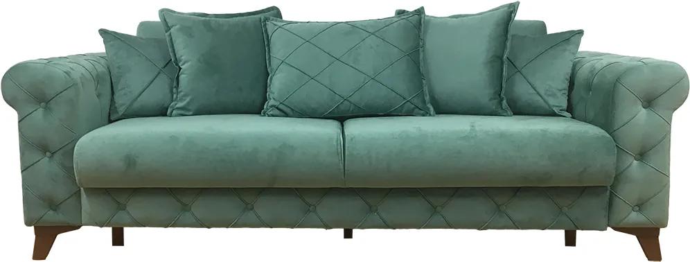 Canapea extensibilă 3 locuri, verde pastel - model RIVA