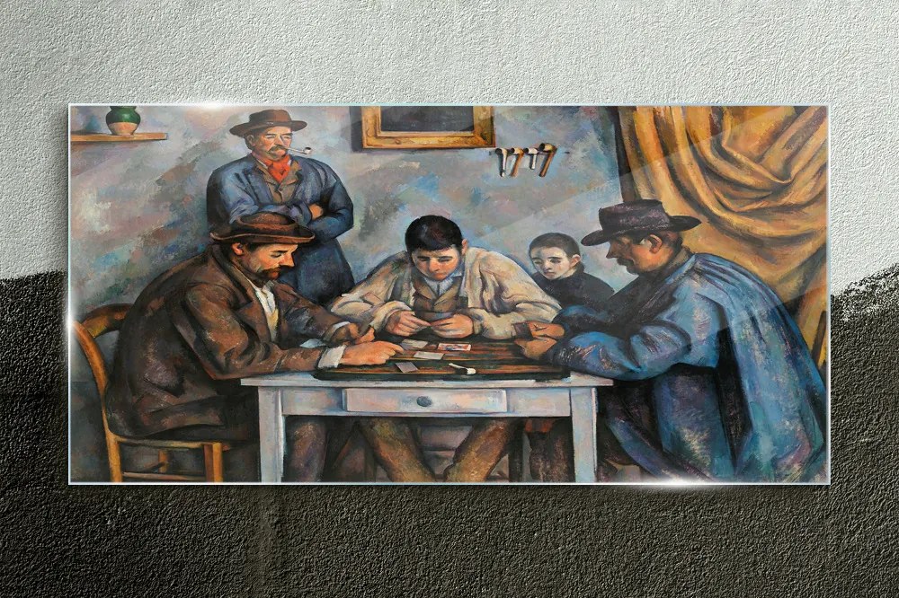 Tablou sticla Jucători de carte