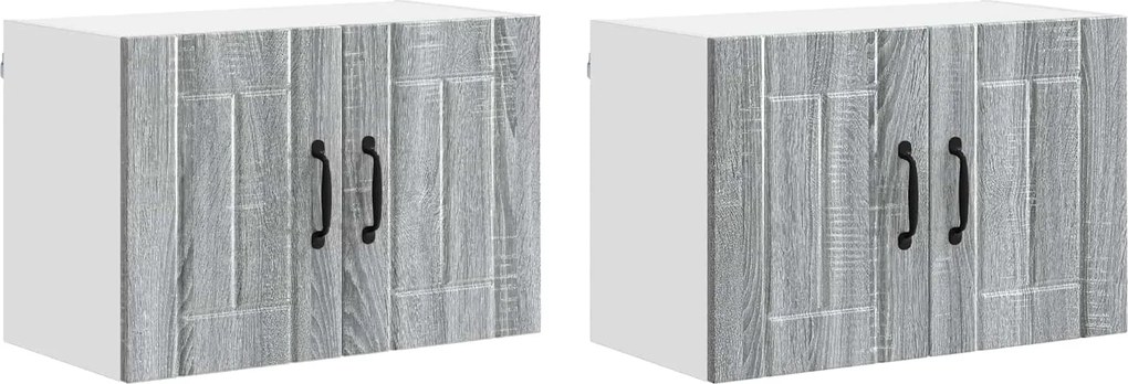vidaXL Dulapuri de perete pentru bucătărie Pe perete 2 pcs Gri Sonoma