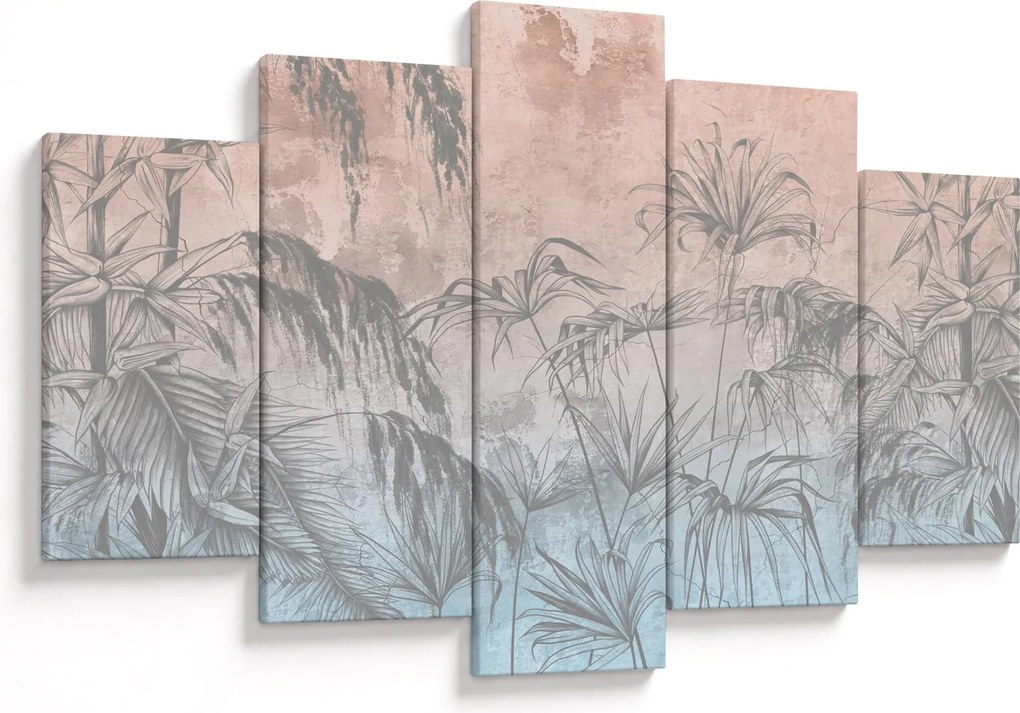 Tablou - Plante tropicale pe perete (150x105 cm)