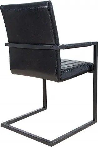 Set 2 scaune cu brate Loft negru antic/ negru