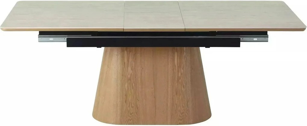 Masa extensibila MONACO, piatra travertin/stejar, 160/200x90x75 cm