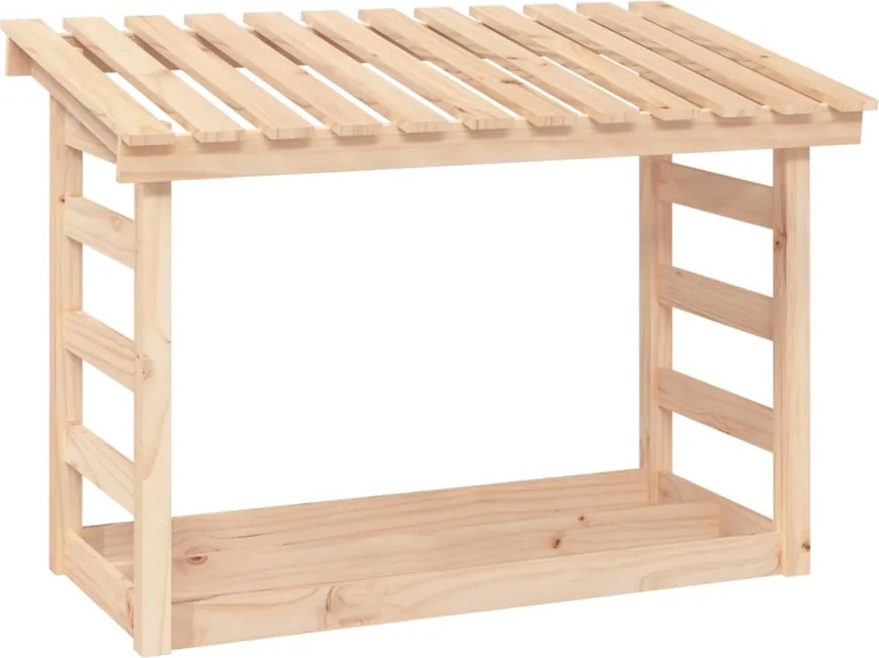 vidaXL Rastel pentru lemne de foc, 108x64,5x78 cm, lemn masiv pin