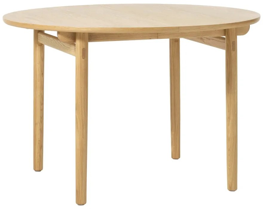Masă de dining rotundă extensibilă cu aspect de lemn de stejar ø 120 cm Carno – Unique Furniture