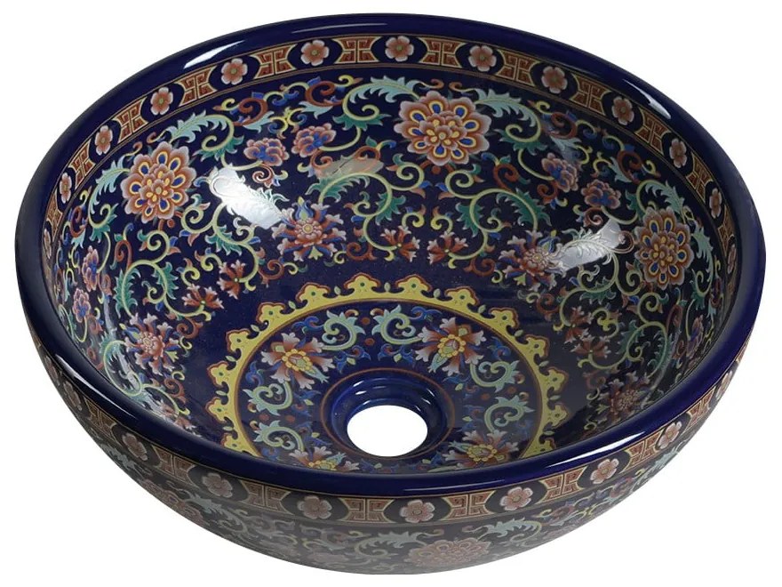 Chiuvetă albastru-închis rotundă din ceramică ø 41 cm Priori – Sapho
