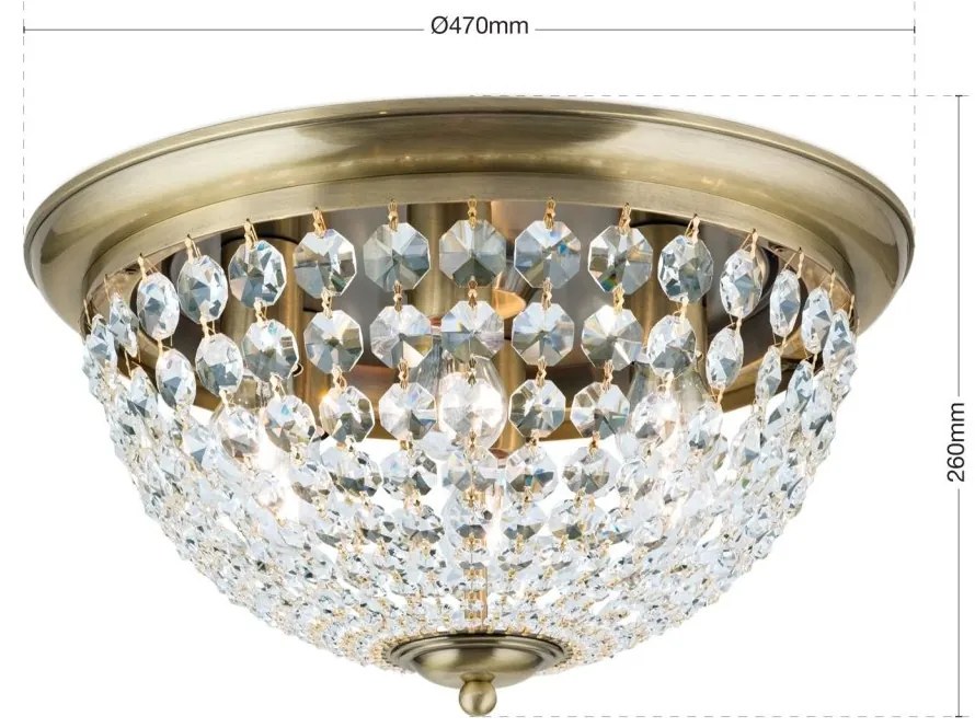 Plafoniera cristal Asfour design elegant lux PLAFOND D-47cm alama