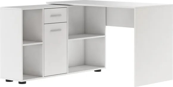 Birou de colț ELISEO – 121.4x120x75.3 cm – Alb