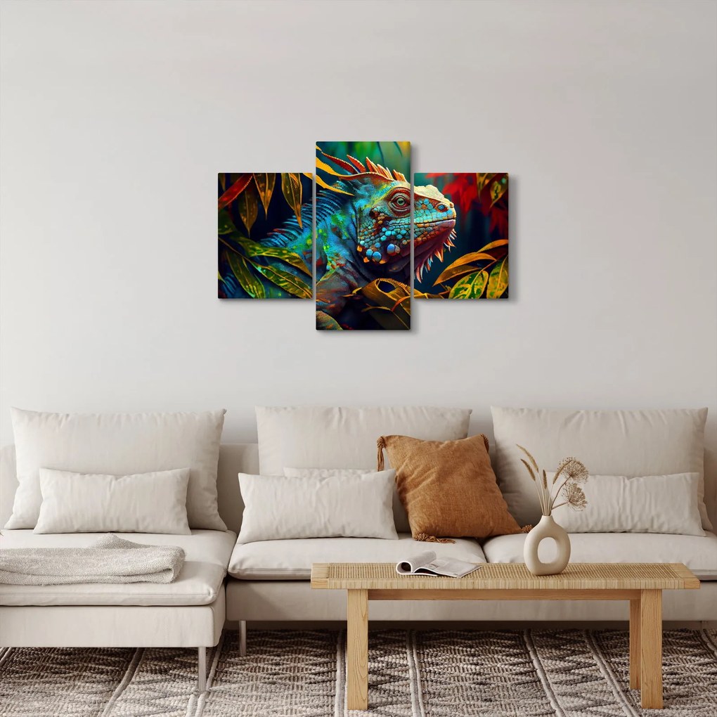 Tablou - Iguana colorată (90x60 cm)