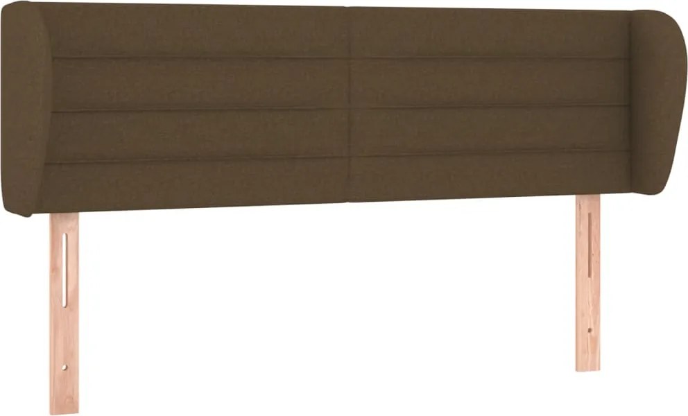 vidaXL Tăblie de pat cu aripioare maro închis 147x23x78/88 cm textil